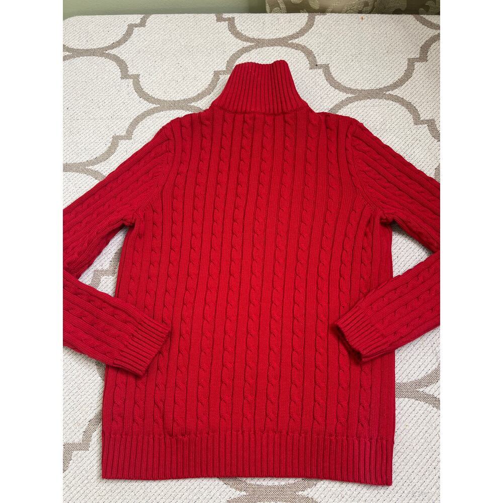 Lauren Ralph Lauren cable-knit zip sweater embroidered crest logo, size small - Picture 10 of 10